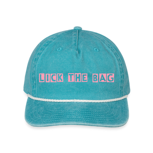 Vintage Wash “Lick The Bag” Bunny Logo Cap - faded turquoise