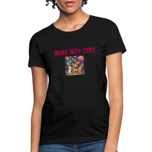 Women’s “Lick The Bag” Bunny Logo Tee - black