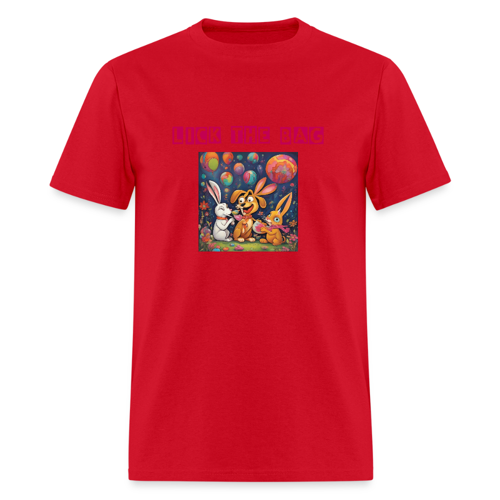 Unisex “Lick The Bag” T-Shirt (Bunny) - red