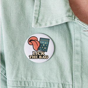 Lick The Bag Buttons large 2.2'' (5-pack - w/ Image) - white