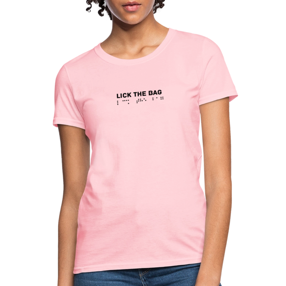 Women’s “Lick The Bag” Brail Logo Tee - pink