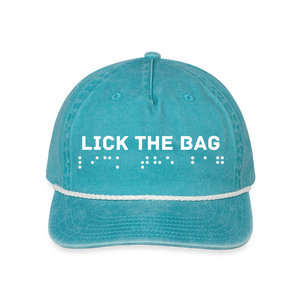 Vintage Wash “Lick The Bag” Brail Logo Cap - faded turquoise