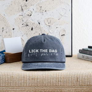 Vintage Wash “Lick The Bag” Brail Logo Cap - washed navy