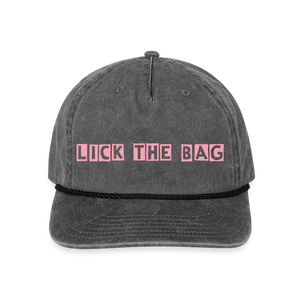 Vintage Wash “Lick The Bag” Bunny Logo Cap - washed black