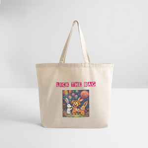 “Lick The Bag” Eco-Friendly Cotton Tote - Bunny - natural