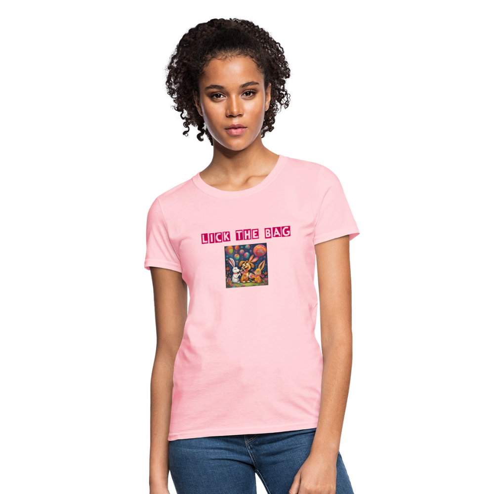 Women’s “Lick The Bag” Bunny Logo Tee - pink