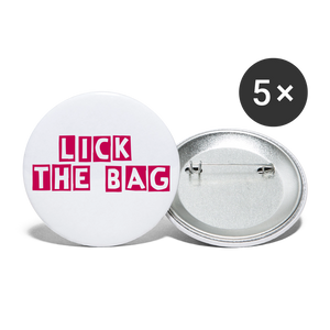 Lick The Bag Buttons large 2.2'' (5-pack - Bunny) - white