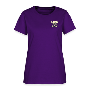 Women’s “Lick The Bag” Text Logo Tee - purple