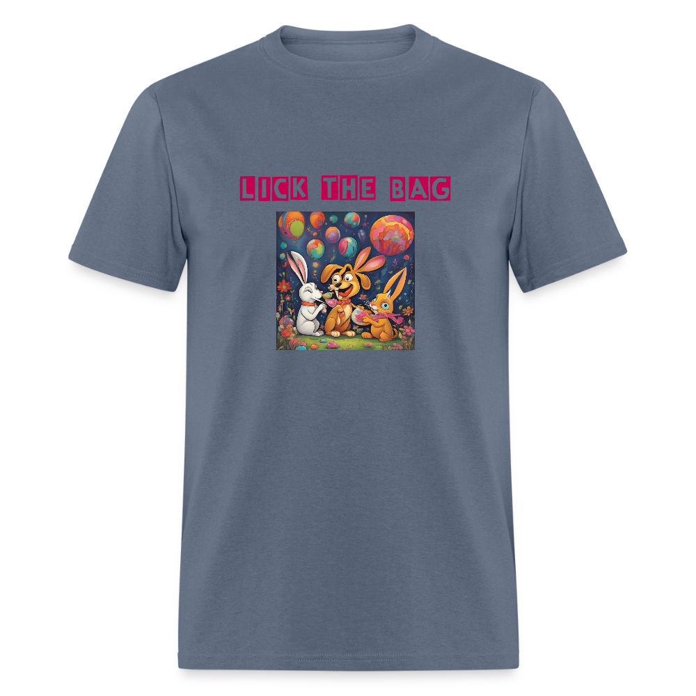 Unisex “Lick The Bag” T-Shirt (Bunny) - denim