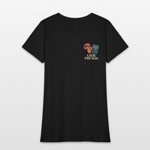 Women’s “Lick The Bag” Image Logo Tee - black