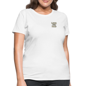 Women’s “Lick The Bag” Text Logo Tee - white