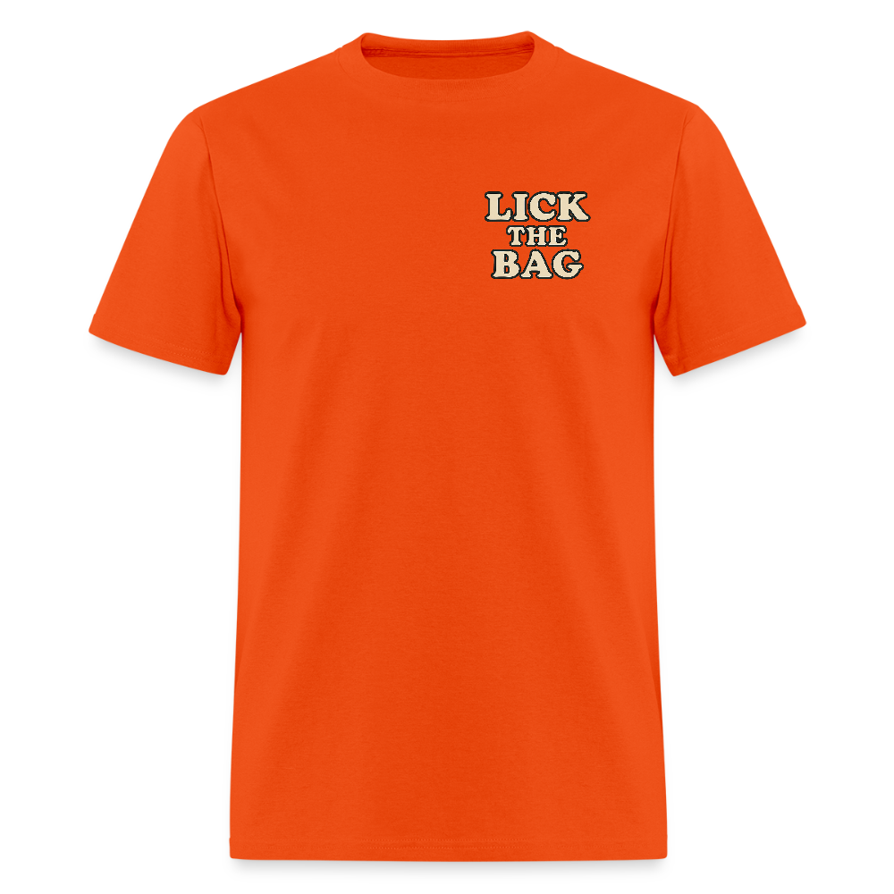 Unisex Lick The Bag T-Shirt (text only) - orange