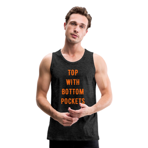 Top w/ Bottom Pockets - Men's Premium Tank Top - charcoal grey