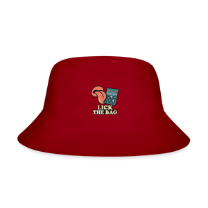 “Lick The Bag” Bucket Hat w/ Image - red