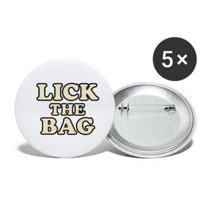Lick The Bag Buttons small 1'' (5-pack - text only) - white