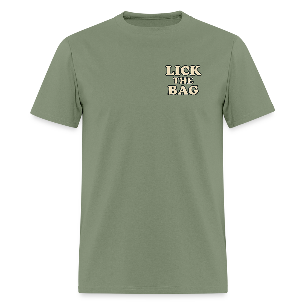 Unisex Lick The Bag T-Shirt (text only) - military green