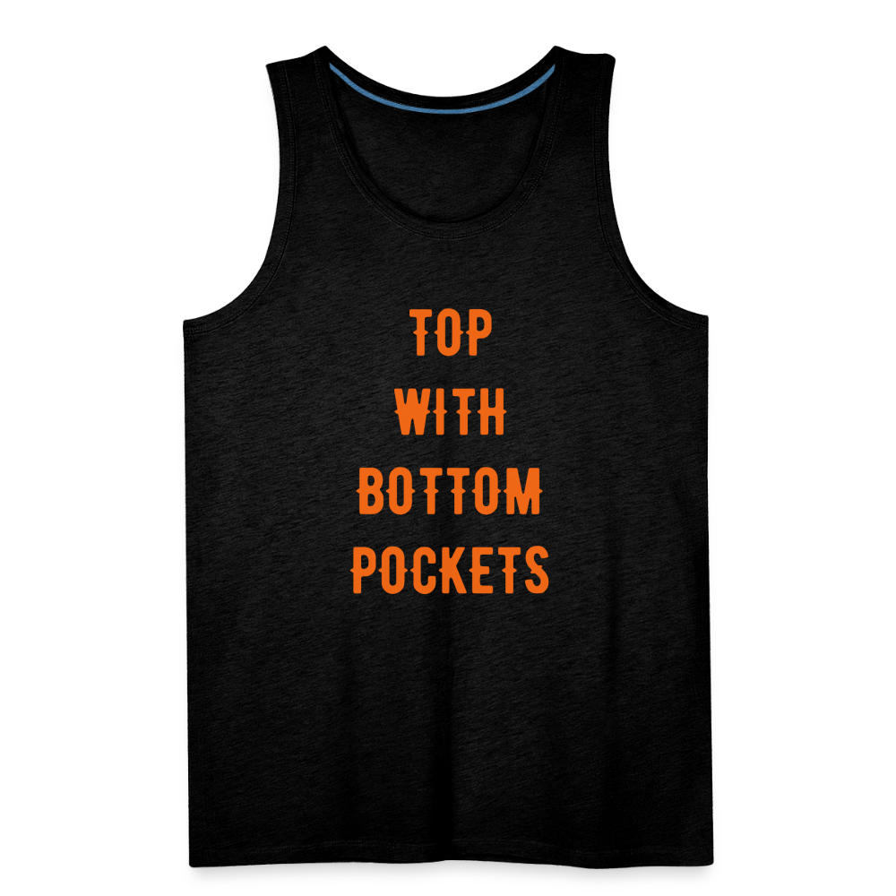 Top w/ Bottom Pockets - Men's Premium Tank Top - charcoal grey