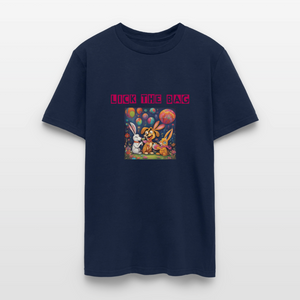 Unisex “Lick The Bag” T-Shirt (Bunny) - navy