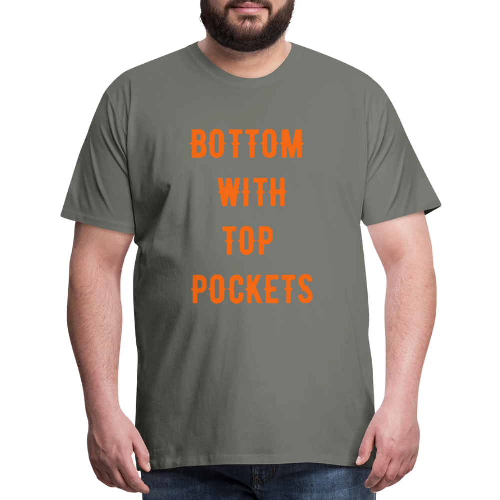 Bottom w/ Top Pockets - Men's Premium T-Shirt - asphalt gray