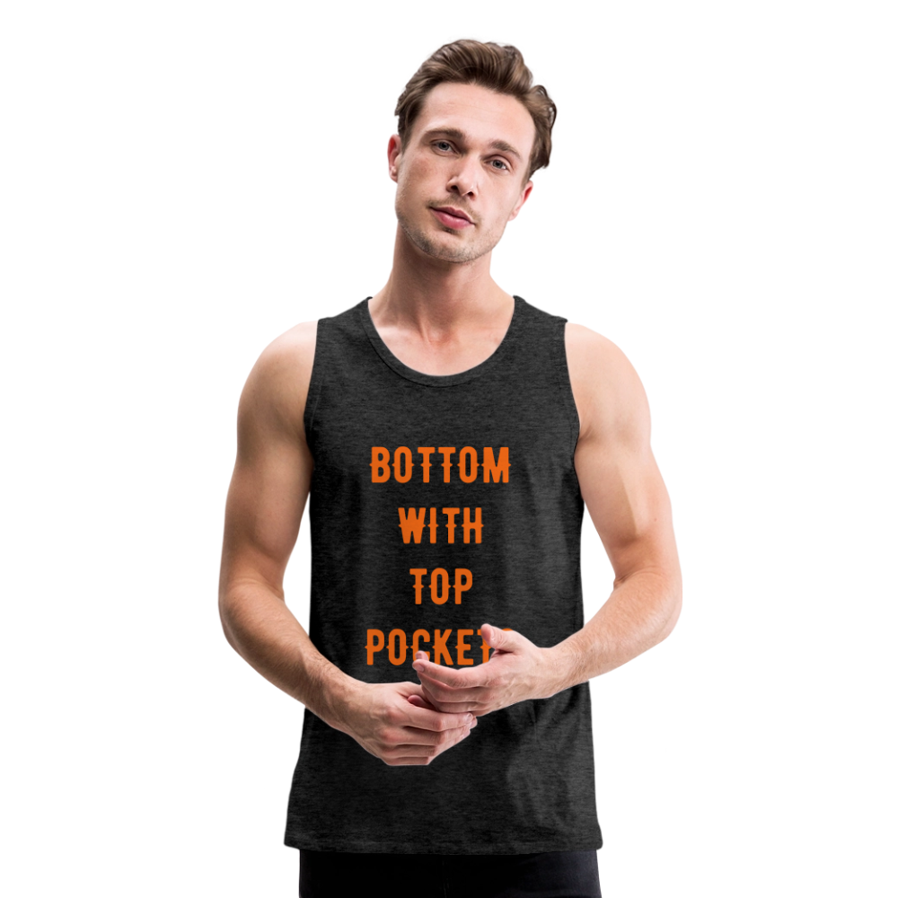 Bottom w/ Top Pockets - Men's Premium Tank Top - charcoal grey