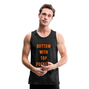Bottom w/ Top Pockets - Men's Premium Tank Top - charcoal grey