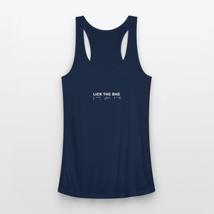 Women’s “Lick The Bag” Performance Racerback Tank - Brail - navy