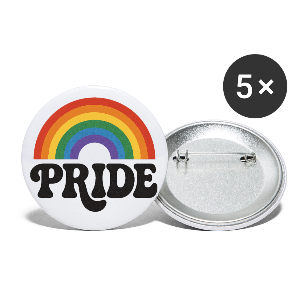 70’s Pride Logo Buttons large 2.2'' (5-pack) - white