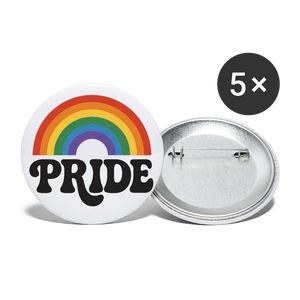 70’s Pride Logo Buttons large 2.2'' (5-pack) - white