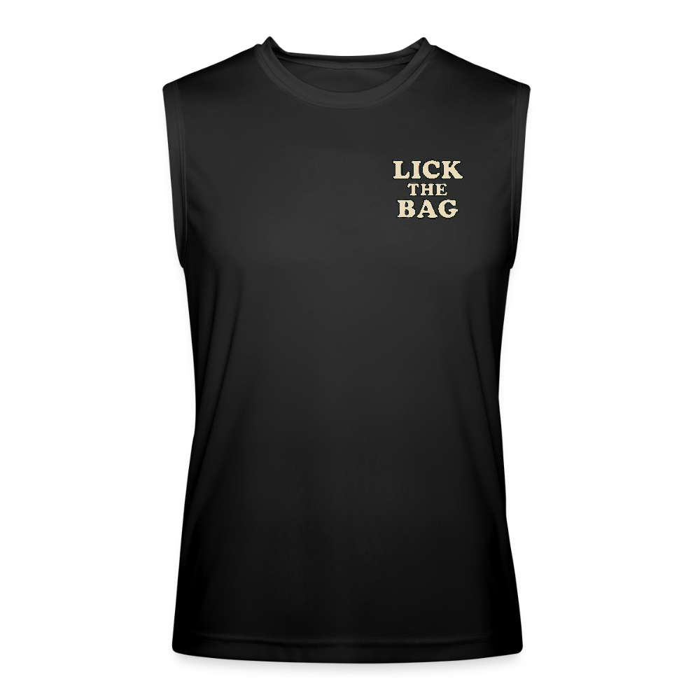 Men’s “Lick The Bag” Performance Tank Top - Text Only - black