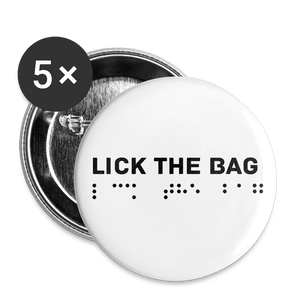 Lick The Bag Buttons large 2.2'' (5-pack - Brail) - white