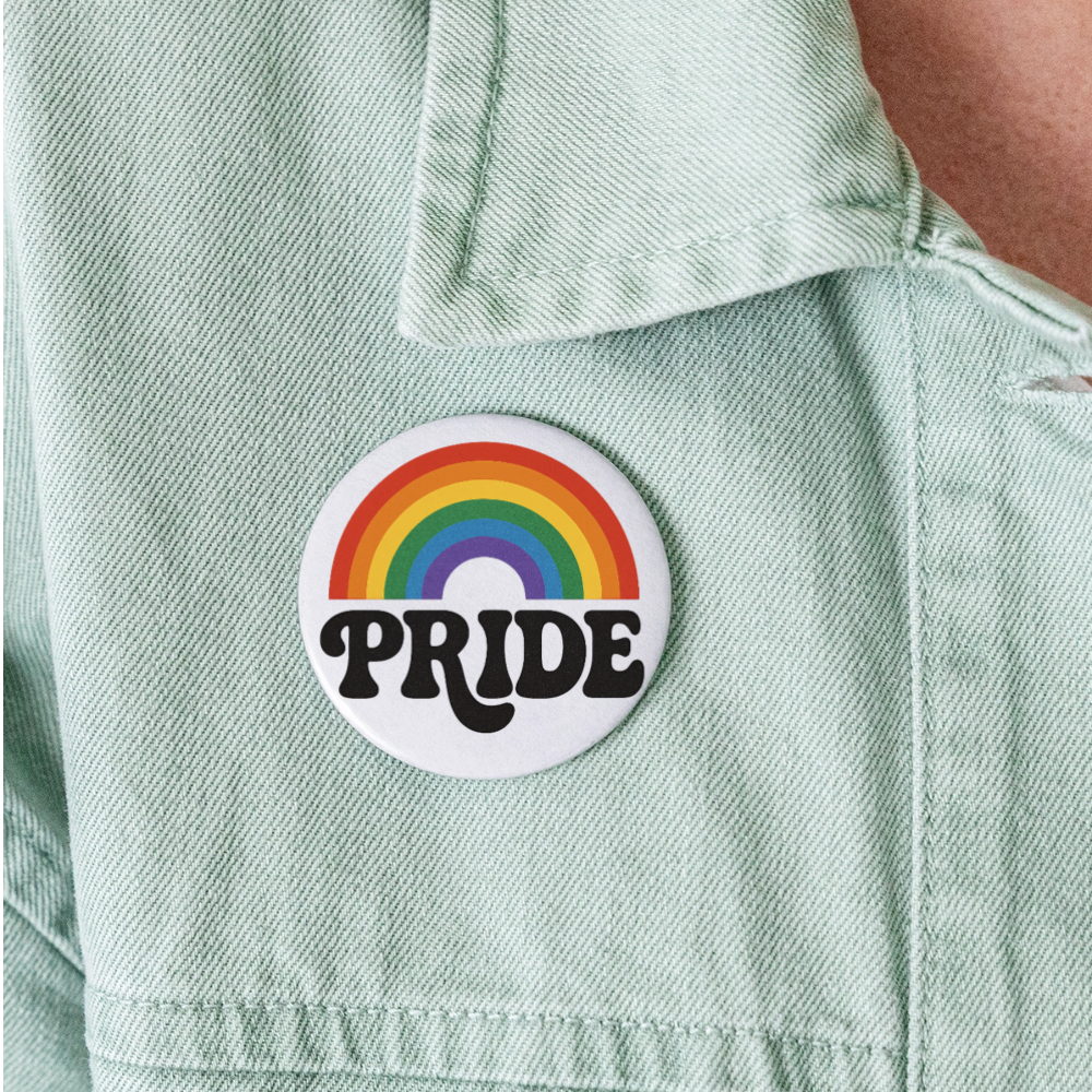 70’s Pride Logo Buttons large 2.2'' (5-pack) - white