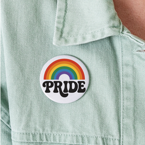 70’s Pride Logo Buttons large 2.2'' (5-pack) - white