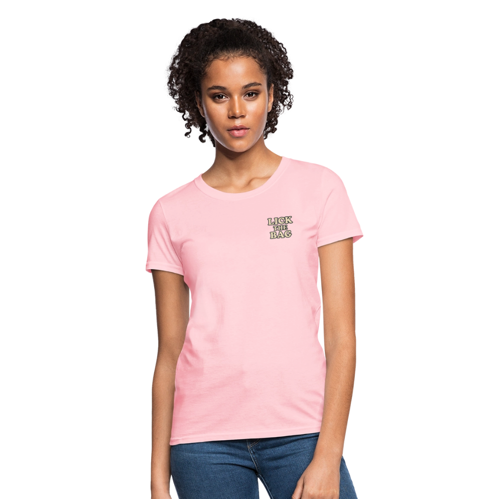 Women’s “Lick The Bag” Text Logo Tee - pink