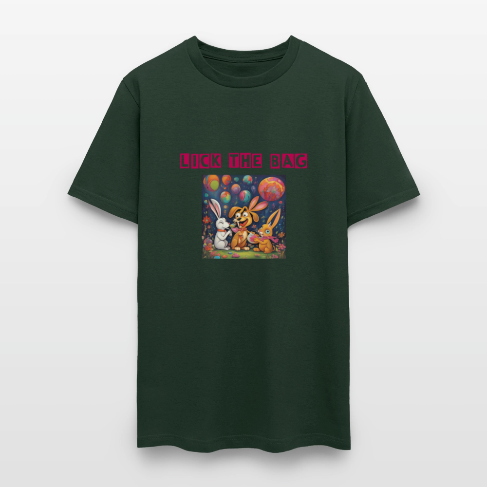 Unisex “Lick The Bag” T-Shirt (Bunny) - forest green