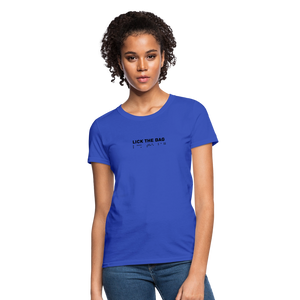 Women’s “Lick The Bag” Brail Logo Tee - royal blue