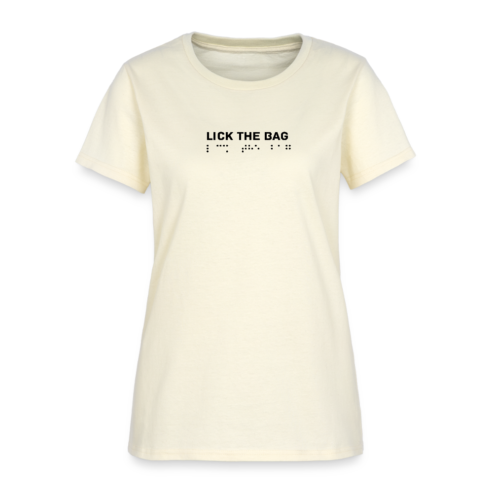 Women’s “Lick The Bag” Brail Logo Tee - off white