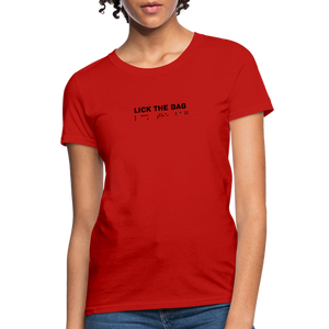 Women’s “Lick The Bag” Brail Logo Tee - red