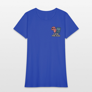 Women’s “Lick The Bag” Image Logo Tee - royal blue