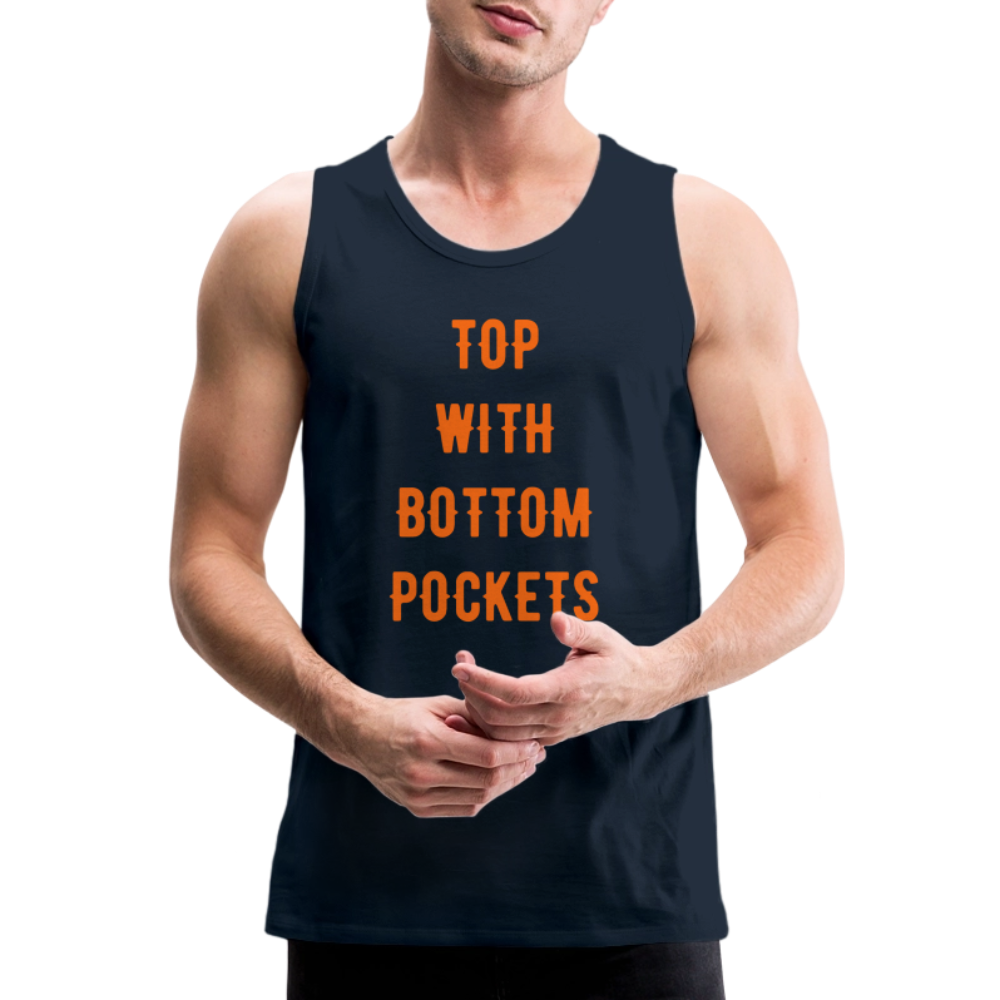 Top w/ Bottom Pockets - Men's Premium Tank Top - deep navy