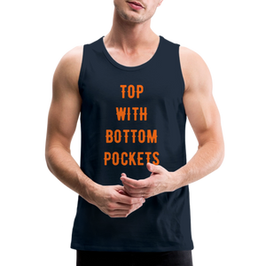 Top w/ Bottom Pockets - Men's Premium Tank Top - deep navy