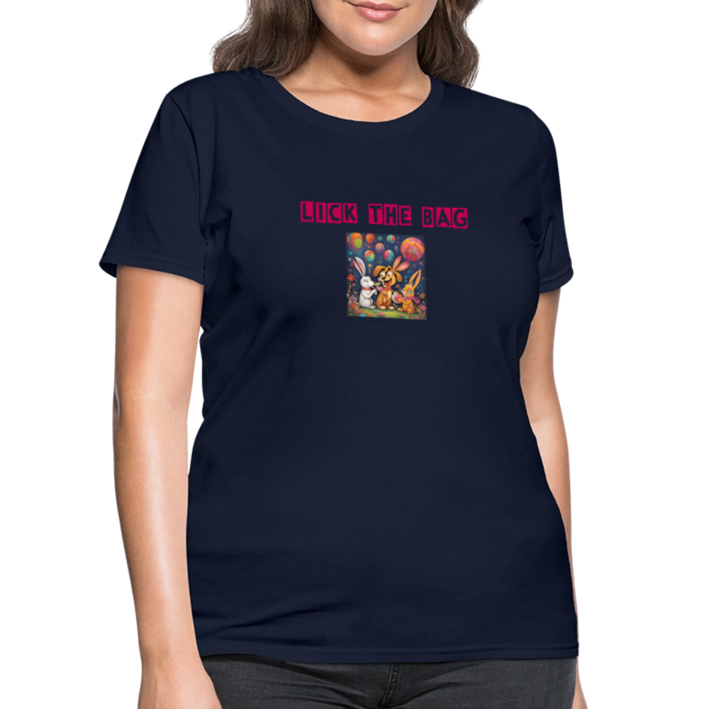 Women’s “Lick The Bag” Bunny Logo Tee - navy