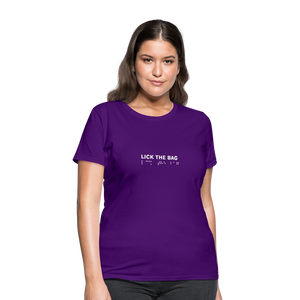Women’s “Lick The Bag” Brail Logo Tee - purple