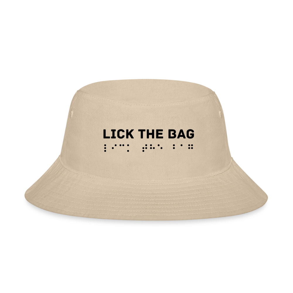 “Lick The Bag” Bucket Hat Brail - cream