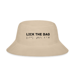 “Lick The Bag” Bucket Hat Brail - cream