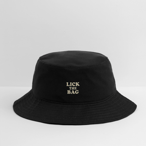“Lick The Bag” Bucket Hat w/ Text Logo - black