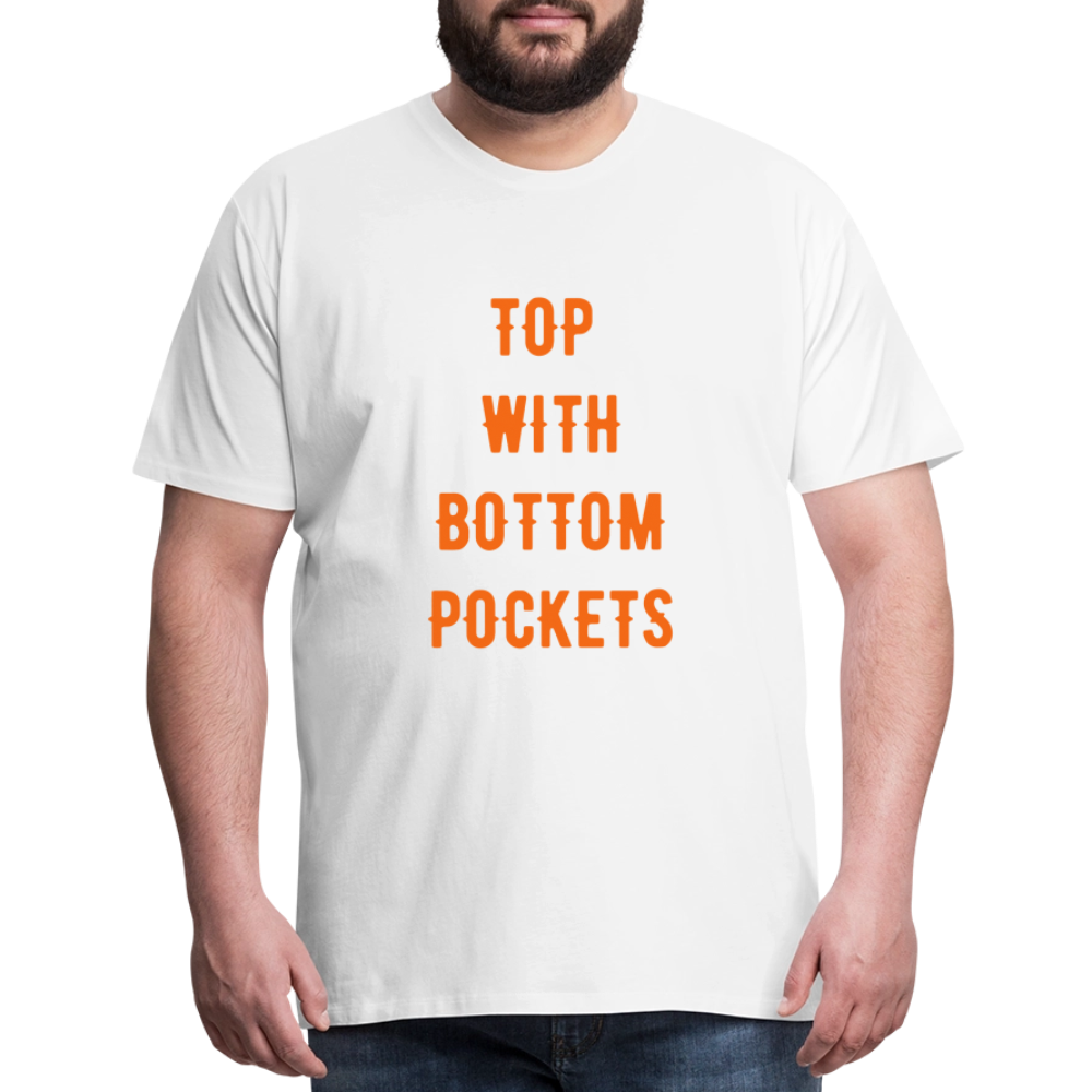 Top w/ Bottom Pockets - Men's Premium T-Shirt - white