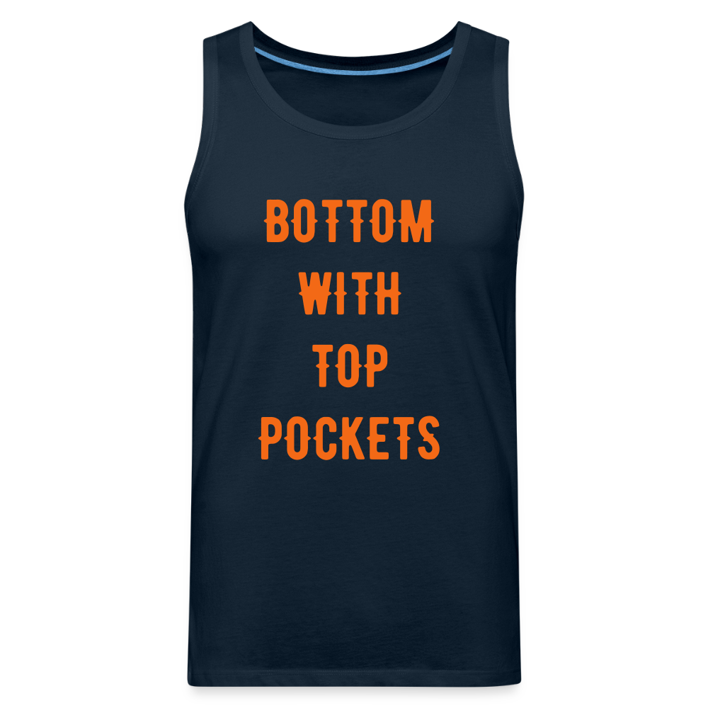 Bottom w/ Top Pockets - Men's Premium Tank Top - deep navy