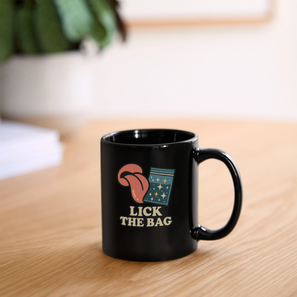 “Lick The Bag” w/ Image Full Color Mug - black