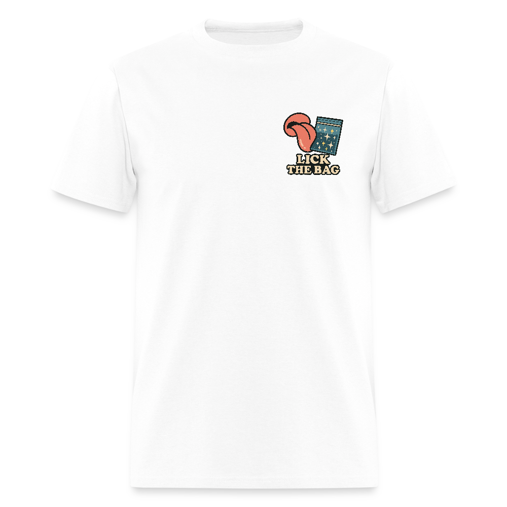 Unisex Lick The Bag T-Shirt (w/ Image) - white