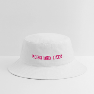 “Lick The Bag” Bucket Hat Bunny - white